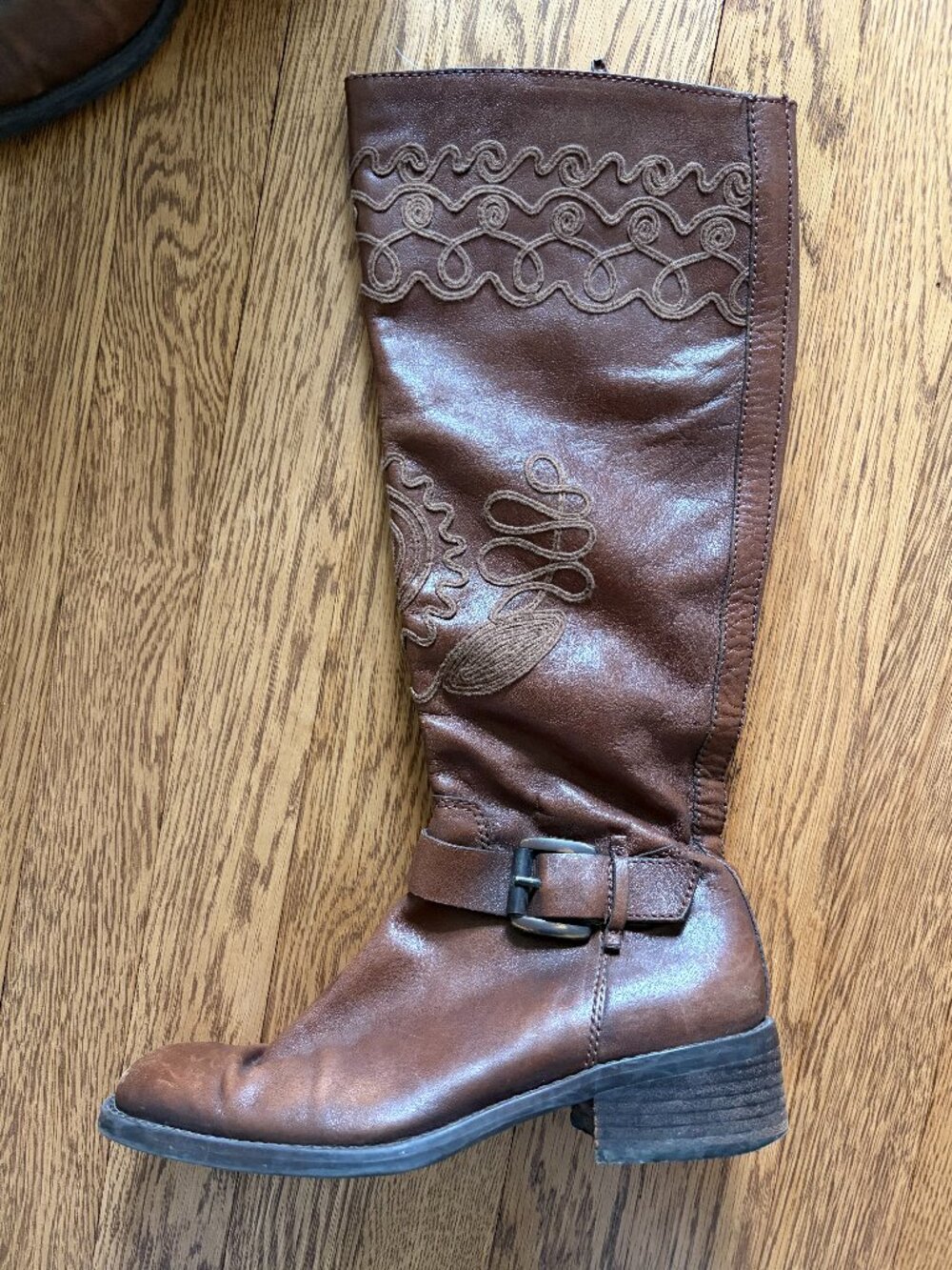 Apepazza Knee High Embroidered Leather Boots, US Size 7